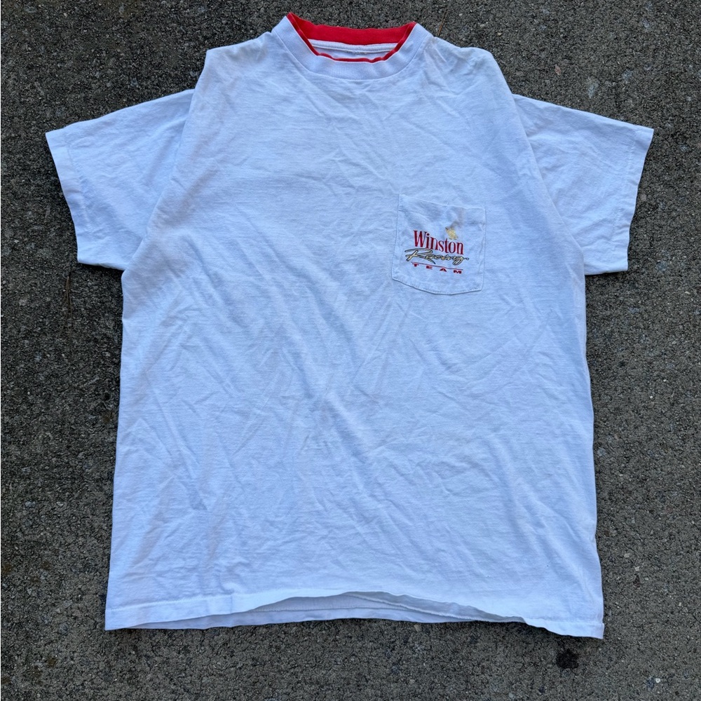 🏁 Vintage Winston Racing Pocket Tee (Size Large) – NASCAR Era Classic